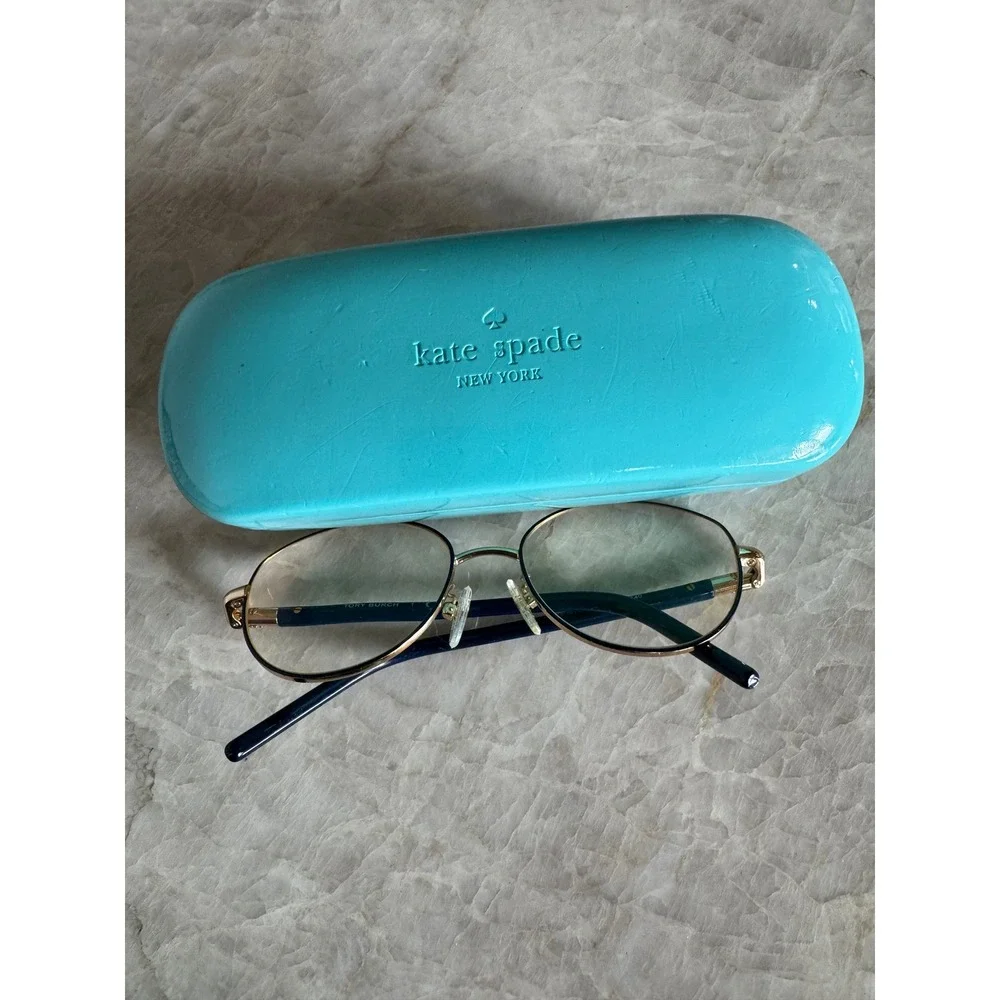 Tory Burch Navy Gold Cateye Full Rim Metal Glasses Eyeglasses‎ Frame Women